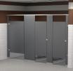 Toilet Partitions - Solid Plastic - Floor Mounted Overhead Brace Toilet Partitions - Solid Plastic - Floor Mounted Overhead Brace